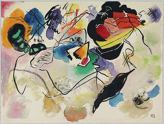 Colorful Abstract Composition by Kandinsky Wall Art