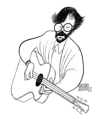 Eric Clapton with Acoustic Guitar Drawing