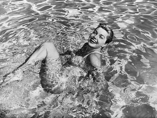 Smiling Woman in a Pool Wall Art