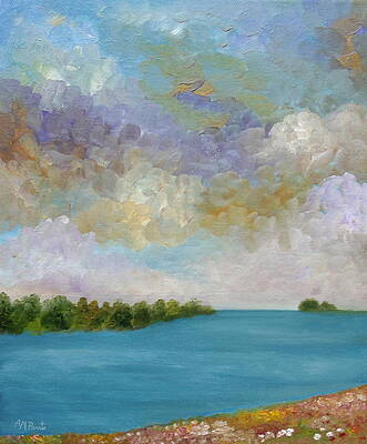Marine Wall Art featuring the painting Estuary Cove by Angeles M Pomata