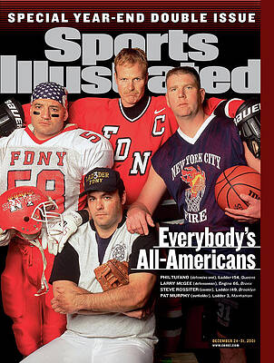 Playing Wall Art featuring the photograph Everybodys All-americans Athletes Of The New York City Fire Sports Illustrated Cover by Sports Illustrated