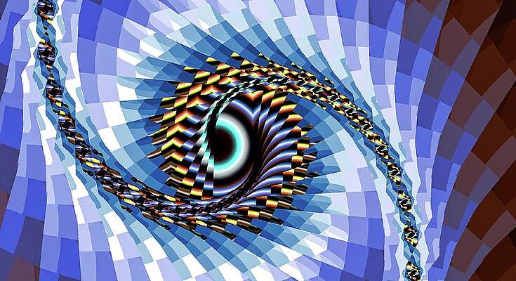 Textured Wall Art featuring the digital art Eye Upon You Blue by Don Northup