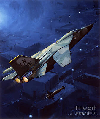 Painting - General Dynamics F-111 Aardvark by Jack Fellows