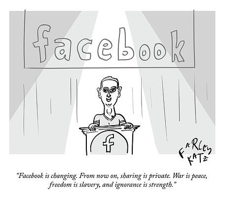 Peace Drawing - Facebook Doublethink by Farley Katz