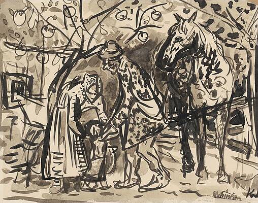Monochrome Drawing - Family by Arnold Peter Weisz-Kubincan