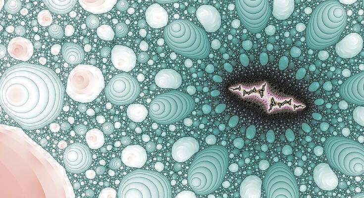 Textured Wall Art featuring the digital art Fantasy Mountain Spiral Light Blue by Don Northup