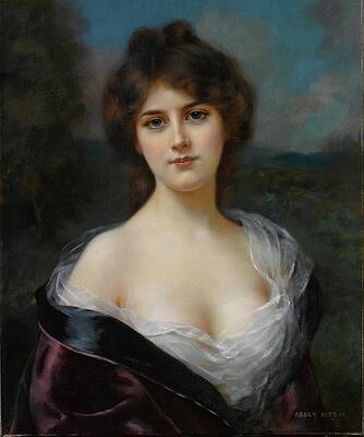 Gaze Painting - Female Portrait by Abbey Altson