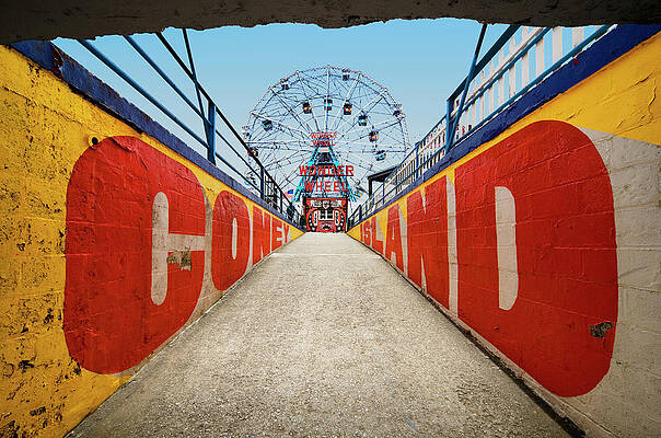 Coney Island Ferris Wheel View Wall Art