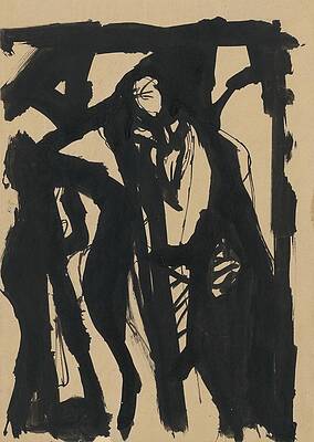 Monochrome Wall Art featuring the painting Figural Study by Jan Novak