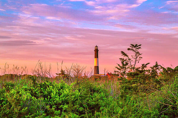Lighthouse Wall Art featuring the digital art Fire Island Lighthouse, Suffolk, Ny by Claudia Uripos
