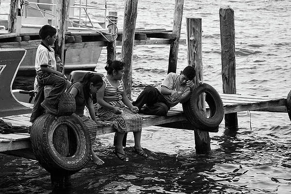 Wall Art featuring the photograph Fishing At Atitlan Lake, Guatemala by Tatiana Travelways