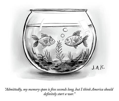 Memory Wall Art featuring the drawing Five Second Attention Span by Jason Adam Katzenstein