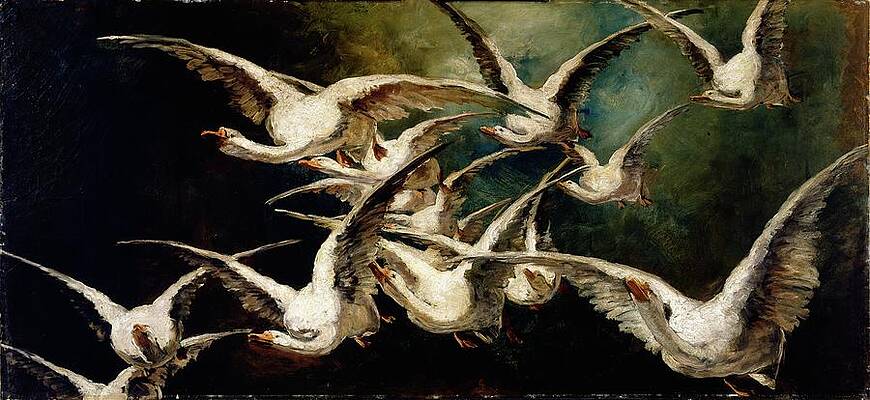 Flock Painting - Flock Of Geese by Elizabeth Nourse