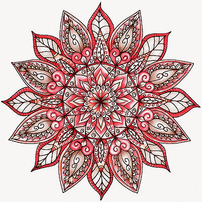 Summer Painting - Floral Mandala - 02 by AM FineArtPrints