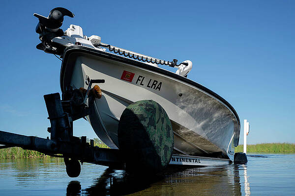 Small Digital Art - Florida, Everglades, Small Fishing Boat by Gabriel Jaime Jimenez