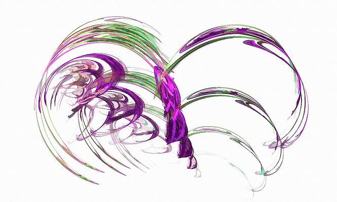 Wall Art featuring the digital art Flowing Beauty Purple by Don Northup