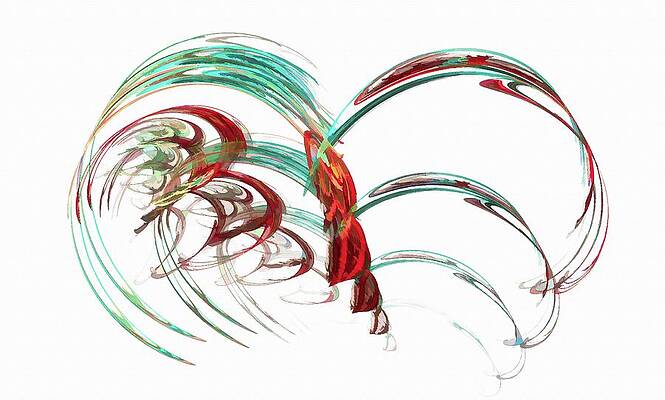 Wall Art featuring the digital art Flowing Beauty Red by Don Northup