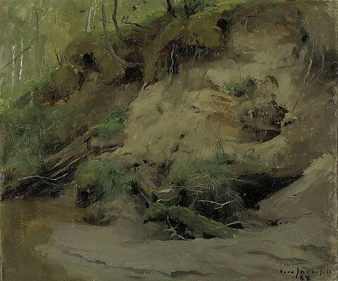 Eero Jarnefelt Painting - Forest With A Sandy Slope by Eero Jarnefelt