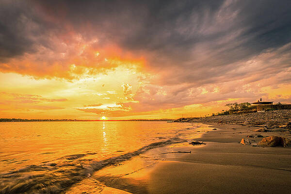 Cloud Wall Art featuring the photograph Fort Foster Sunset Watchers Club by Jeff Sinon