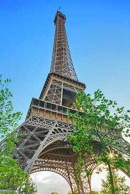 Big Wall Art featuring the digital art France, Ile-de-france, Paris, Eiffel Tower, View Of The Tower From Below by Luca Scamporlino