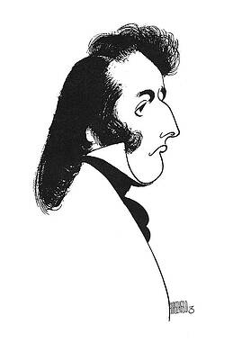 Music Drawing - Frederic Chopin by Al Hirschfeld