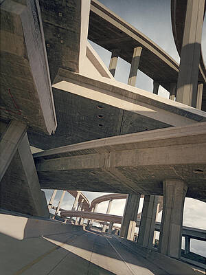 Wall Art featuring the photograph Freeways, Low Angle View by Ed Freeman