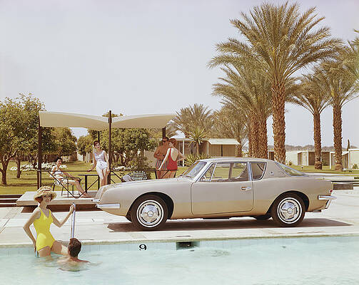 Wall Art featuring the photograph Friends Having Fun Near Pool by Tom Kelley Archive