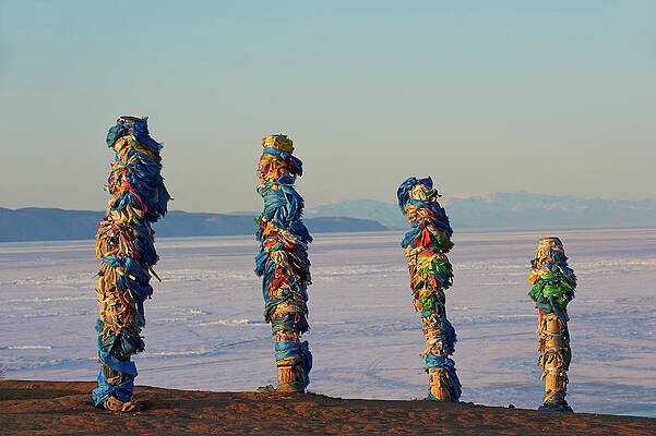 Freeze Wall Art featuring the digital art Frozen Lake, Olkhon Island, Russia by Bruno Morandi