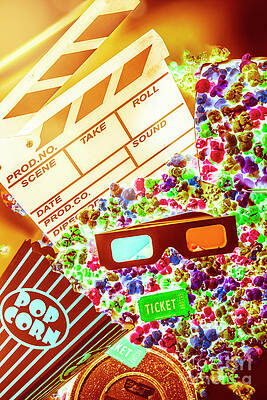 Colorful Movie Night Essentials Wall Art