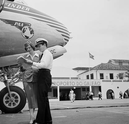 Pilot and Flight Attendant at Galeão Wall Art