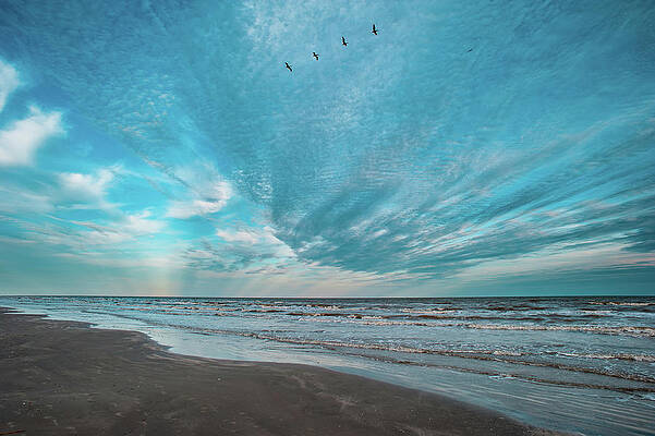 Wall Art featuring the photograph Galveston Island First Light by Jeff Phillippi