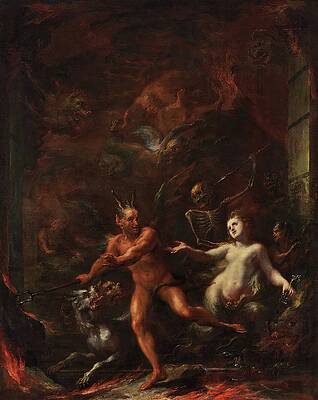 Religion Wall Art featuring the painting Gates Of Hell by Giacomo Del Po