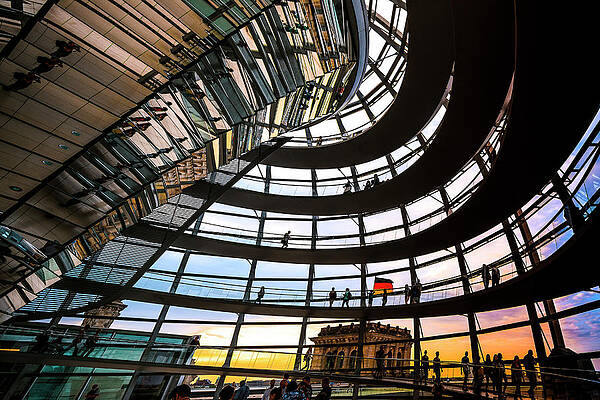 Germany Wall Art featuring the digital art Germany, Berlin, Berlin Mitte, Reichstag Parliament Building, Dome By Norman Foster Architect by Antonino Bartuccio