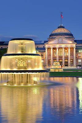 Facade Wall Art featuring the digital art Germany, Hessen, Wiesbaden, Kurhaus & Casino Wiesbaden by Francesco Carovillano