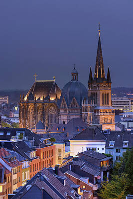 Eurasian Digital Art - Germany, North Rhine-westphalia, Aachen, Aachen Cathedral As Seen From An Elevated Viewpoint by Francesco Carovillano