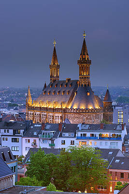 Eurasian Digital Art - Germany, North Rhine-westphalia, Aachen, Aachen Rathaus As Seen From An Elevated Viewpoint by Francesco Carovillano