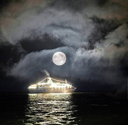 Germany Wall Art featuring the digital art Germany, North Sea, Cruise Ship by Uwe Niehuus