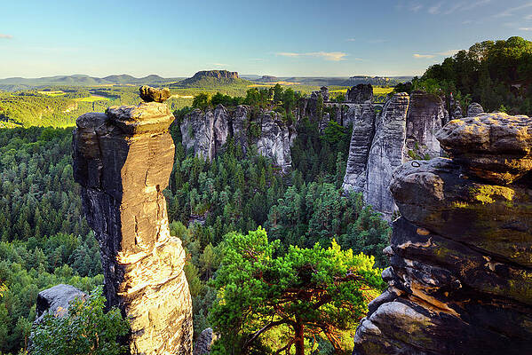 Germany Wall Art featuring the digital art Germany, Saxony, Bastei Bridge by Francesco Carovillano