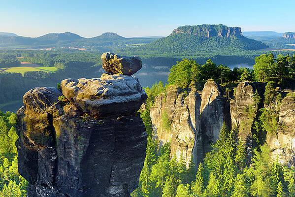 Impressive Wall Art featuring the digital art Germany, Saxony, Saxon Switzerland, Saxon-switzerland National Park by Francesco Carovillano