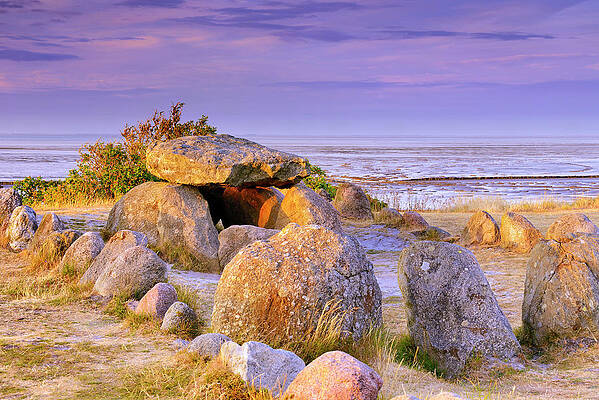 Germany Wall Art featuring the digital art Germany, Schleswig-holstein, Nordfriesland, Sylt Island, Harhoog Megalithic Grave (dolmen) In Keitum. by Francesco Carovillano