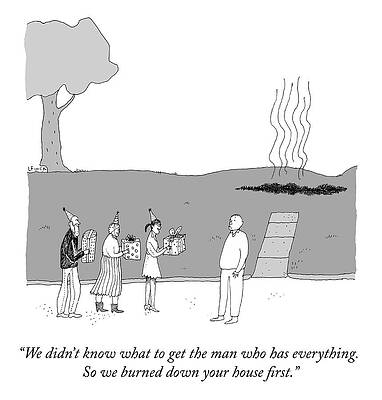 Humorous Birthday Scene Drawing