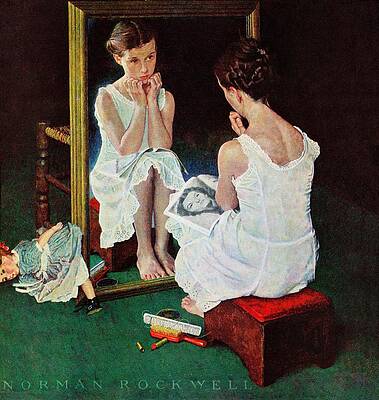 Girl At The Mirror by Norman Rockwell