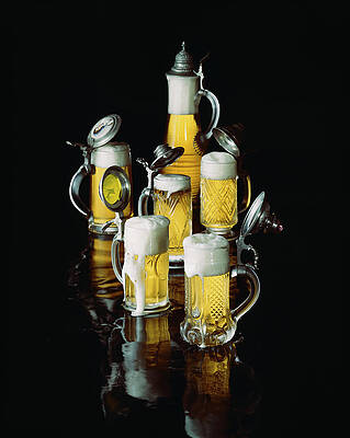 Collection of German Beer Steins Wall Art