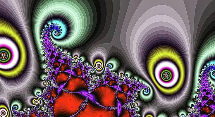 Vibrant Wall Art featuring the digital art Golden Circus Eyes by Don Northup