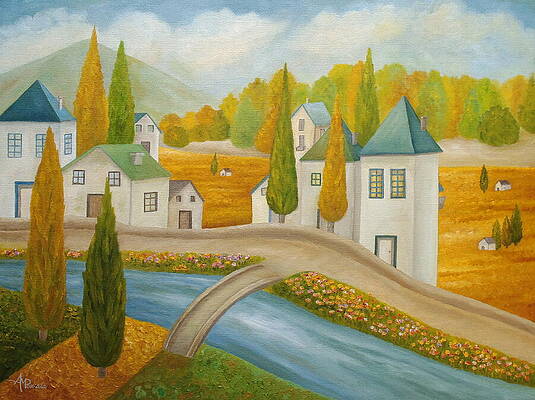 Wall Art featuring the painting Gone Are The Dark Clouds by Angeles M Pomata