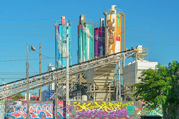 Big Wall Art featuring the digital art Graffiti Covered Tanks & Walls by Laura Zeid