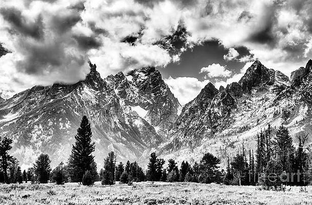 Mountain Photograph - Grand Teton NP In Black And White by Bruce Block