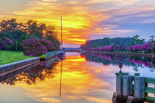 Reflection Wall Art featuring the photograph Great Bridge Sunset Reflections by Donna Twiford