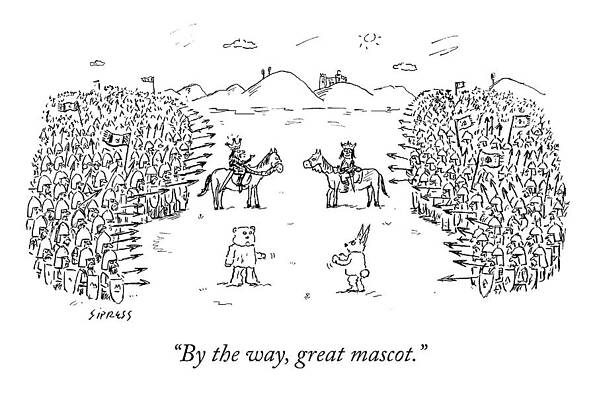 Battle Wall Art featuring the drawing Great Mascot by David Sipress