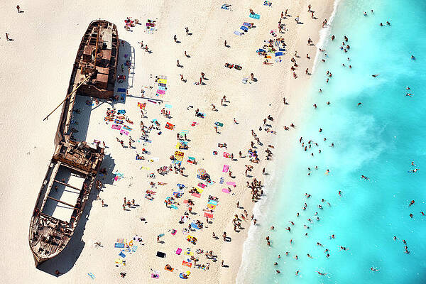 Coastal Wall Art featuring the digital art Greece, Shipwreck Beach by Massimo Ripani